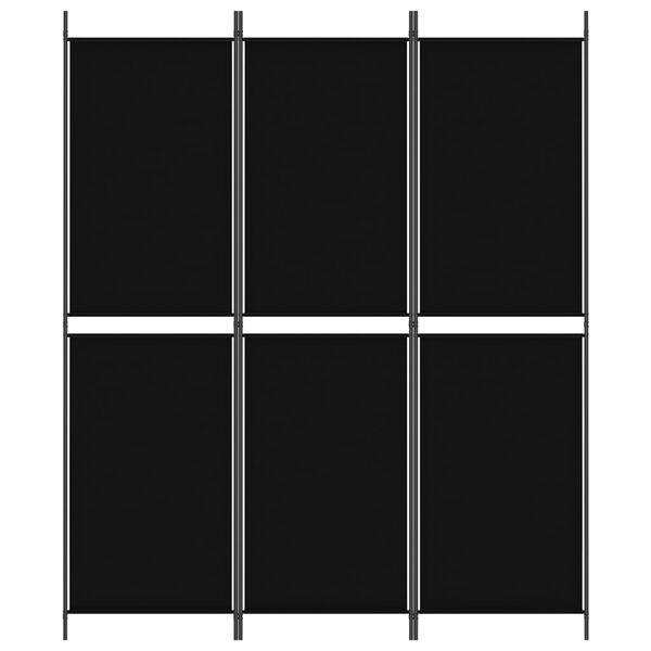 vidaXL Kamerscherm met 3 panelen 150x180 cm stof zwart