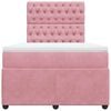 vidaXL Boxspring met matras fluweel roze 120x190 cm