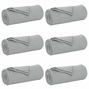 vidaXL Kleden 6 st Grijs 240 x 220 cm 4.28 kg Fleece