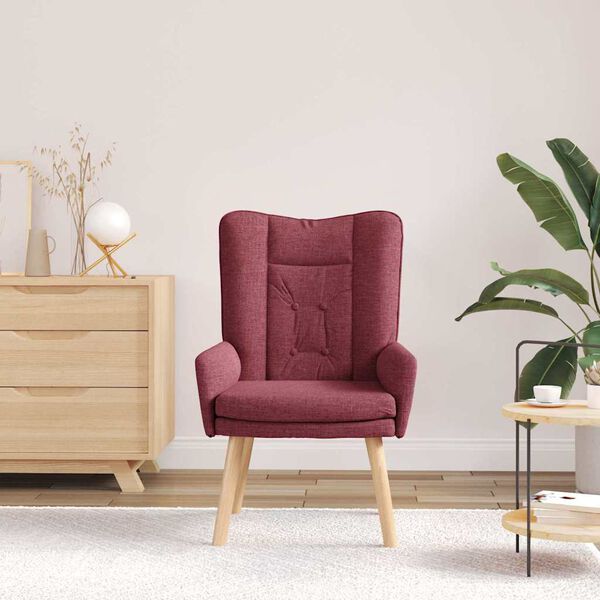 vidaXL Fauteuil Wijnrood 63 x 67 x 94 cm Stof en multiplex