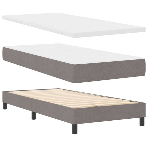 vidaXL Boxspringbed met matras Taupe 200 x 180 cm Polyester