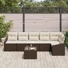 vidaXL Tuin Sofa Set 7 pcs Bruin Poly riet