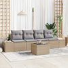 vidaXL Bankstel met kussen 5 pcs Beige en Licht Grijs poly rattan