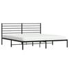 vidaXL Bedframe met hoofdbord metaal zwart 183x213 cm