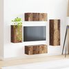 vidaXL Tv-meubelset Wandgemonteerd 4 pcs Oudhout Bewerkt hout
