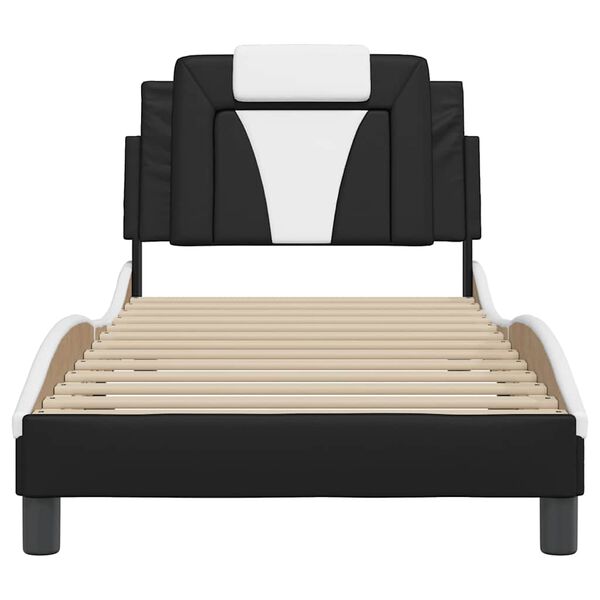 vidaXL Bedframe "Viana" zonder matras kunstleer zwart en wit 90x190 cm