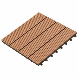 vidaXL Terras Tegel 11 pcs Bruin 30 x 30 cm WPC