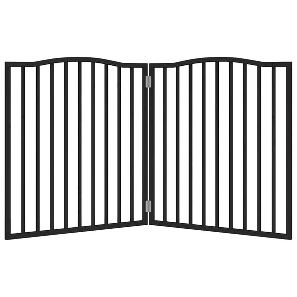 vidaXL Hondenhek inklapbaar 2 panelen 160 cm populierenhout zwart