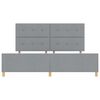 vidaXL Bedframe met hoofdeinde Lichtgrijs 200 x 200 cm Stof