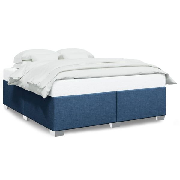 vidaXL Bedframe zonder matras stof blauw 200x200 cm