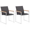vidaXL Tuinstoelen 2 st textileen en roestvrij staal grijs