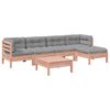 vidaXL 6-delige Loungeset met kussens massief douglas vurenhout