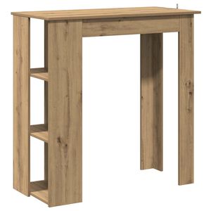 vidaXL Bartafel met schap 102x50x103,5cm bewerkt hout artisanaal eiken