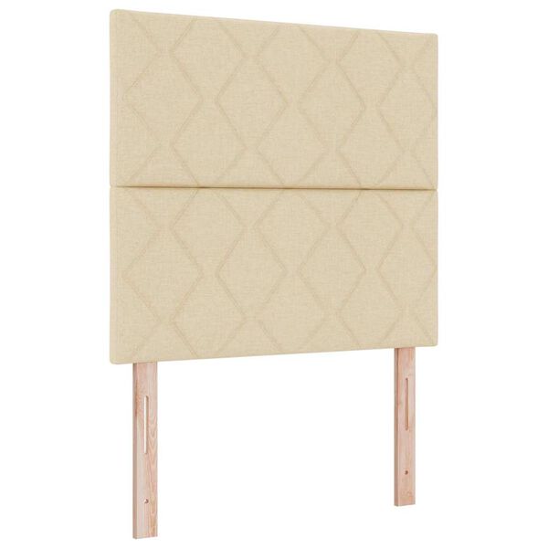 vidaXL Boxspring bed met matras met LED Cr&egrave;me 120 x 200 cm Stof