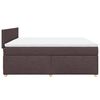 vidaXL Boxspring met matras stof donkerbruin 180x200 cm