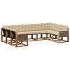 vidaXL Buiten bankenset met kussen 9 pcs Natuurlijk en Beige