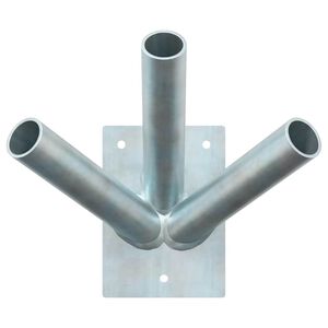 vidaXL Vlaggen Mast Houder Zilver 10,5 x 7,5 x 0,2 cm Staal