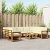 vidaXL Buiten bankenset met kussen 10 pcs Natuurlijk en Cr&egrave;me