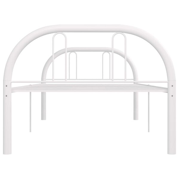 vidaXL Bedframe metaal wit 90x200 cm