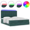 vidaXL Ottoman bed met matrassen en LED's 180x200cm fluweel