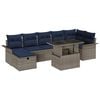 vidaXL Tuin Sofa Set met kussen met opslag 8 pcs Grijs Poly riet