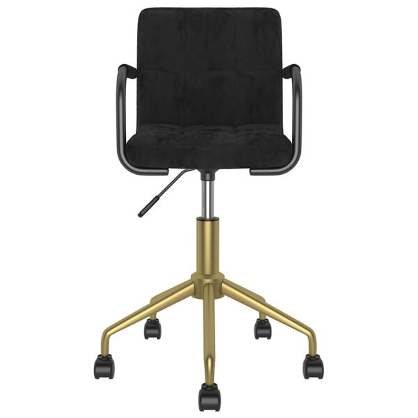 vidaXL Eetkamerstoel draaibaar fluweel zwart