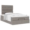 vidaXL Ottoman bed met matras 120x190 cm stof taupe