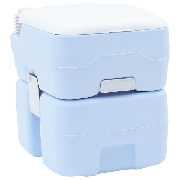 vidaXL Camping Toilet Lichtblauw en Wit 41,5 x 36,5 x 42 cm Polyetheen