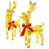 vidaXL 3D Kerst Rendier LOVIISA 2 st 80 LED's Warmwit