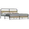 vidaXL Bedframe zonder matras metaal gerookt eikenkleurig 183x213 cm