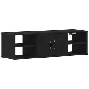 vidaXL Wandplank met plank Zwart Eiken 102 x 30 x 29 cm Bewerkt hout