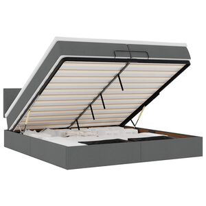 vidaXL Ottoman bed met matras 200x200 cm stof donkergrijs