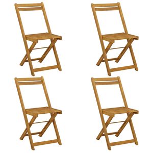vidaXL Opvouwbare Tuinstoelen 4 pcs Naturel 40 x 53 x 80 cm