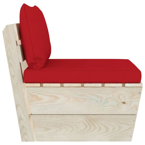 vidaXL Tuinmiddenbank met kussens pallet geïmpregneerd vurenhout