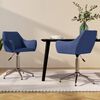 vidaXL Eetkamerstoelen 2 st draaibaar stof blauw