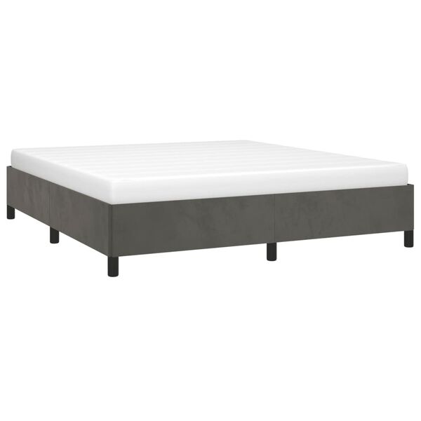 vidaXL Bedframe zonder matras 160x200 cm fluweel donkergrijs