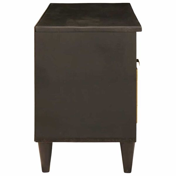 vidaXL TV-kast met lade Zwart en Goud 100 x 33 x 46 cm Bewerkt hout