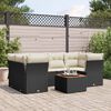 vidaXL 7-delige Loungeset met kussens poly rattan zwart