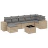 vidaXL 8-delige Loungeset met kussens poly rattan beige