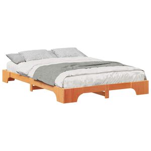 vidaXL Bedframe Bruin 140 x 210 cm Massief grenenhout