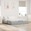 vidaXL Ottoman bedframe zonder matras 180x200 cm fluweel lichtgrijs