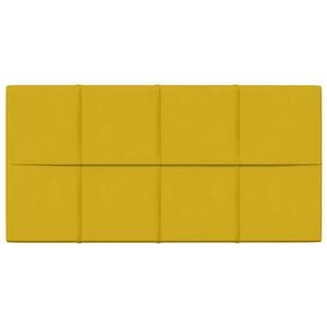 vidaXL Wandhoofdbord 12 pcs Geel 60 x 30 cm Fluweel