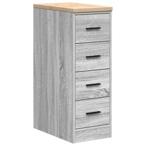 vidaXL Garagekast 30x51x85 cm massief grenenhout grijs sonoma