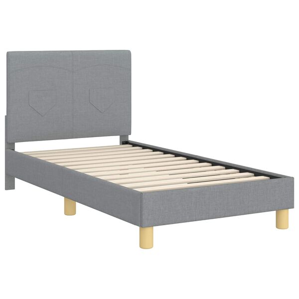 vidaXL Bedframe voor kinderen met hoofdbord Lichtgrijs 80 x 160 cm