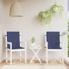 vidaXL Stoelkussens 2 st lage rug stof marineblauw