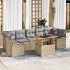 vidaXL Tuin Sofa Set met opslag 8 pcs Beige Poly riet