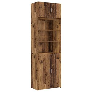 vidaXL Opbergkast met Planken Oud hout 70 x 42,5 x 225 cm Bewerkt hout