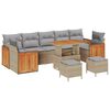 vidaXL Tuinbankenset 13 st 9-Aantal zitplaatsen Beige en Licht Grijs