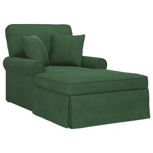 vidaXL Chaise Lounge met Rok met kussen 3 pcs Jungle Groen Katoen Stof