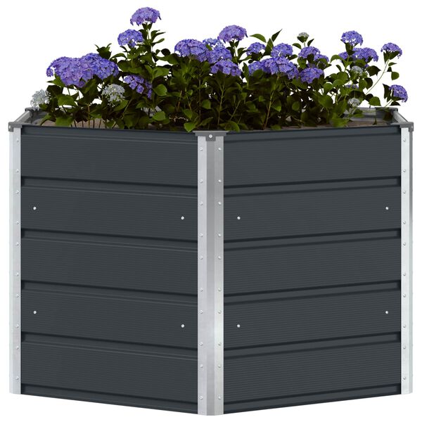 vidaXL Plantenbak Antraciet 129 x 129 x 75 cm Staal